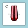 머그잔 6oz 맥주 와인 커피 22 색 계란 텀블러 뚜껑 스테인리스 스틸 유리 열 간산 물병 크리스마스 파티 드롭 드 dhyqj
