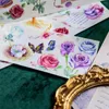 Prezent Vintage aromat fioletowej róży błyszcząca taśma dla zwierząt domowych do tworzenia karty do wykonania scrapbooking dekoracyjna naklejka
