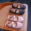 Chaussures plates en cuir avec strass pour enfants de 1 à 12 ans, chaussures de fête avec nœud à la mode, princesse, pour bébés filles, pour écoliers