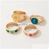 Klusterringar 4st kvinnor finger vintage legering eleganta knogar gåvor för flickor damer gemensamma mode smycken tillbehör släpp leverans dhcbu