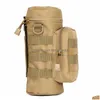 Poignée de boisson 095 Sac de bouteille d'eau tactique extérieure Armée Fan Système Molle Tailles d'eau Coupe Manches Taille externe Bages Accesseur Dh3YL