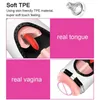 Sex Toy Massager 4 i 1 tunga slickande penis glans suger manliga onanator vibratorer sex leksaker för män uppvärmd vagina verklig erotisk maskin