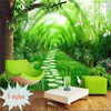 Bakgrundsbilder Anpassad storlek 3D PO WALLPAPER MAIL LIVE ROOM GRÖN BAMBUSKOGA SCENERY Bild Sofa TV -bakgrund för väggen