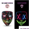 Maschere per feste 2023 Maschera festiva di Halloween Led Light Up Divertente The Purge Election Year Festival Forniture per costumi cosplay Consegna di goccia H Dhpm2