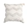 Kudde Butez Wave Brodery Tufted midja omslag Nordic Home Decor Solid Color Soffa