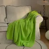 Blankets Class A Korean Wind Cream Solid Color Half Velvet Warm Blanket Sofa Shawl Lunch Break