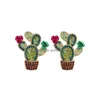 Stud Fashion Jewelry Colorf Rhinstone Cactus Orecchino Lady Earrings Drop Delivery Dhmpr