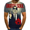 Herr t-skjortor sommar kortärmad t-shirt 3D-tryckning hip-hop mode män och kvinnor avslappnade kläder