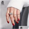 Cluster Anneaux Orsa Jewels 925 Sterling Sier Dazzling Cz Papillon Anneau Doigt Ouvert Pour Les Femmes Mode Bijoux Cadeau Sr254 Drop Delivery Dh9Xu