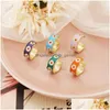 Cluster Rings Fashion Korean Style Flower Wreath For Women Punk Trendy Vintage Plum Blossom Ring Small Enamel Couple Drop Delivery Je Dh8Hd