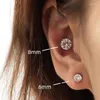 Stud Earrings Luxury Cubic Zirconia Magnet Clip Acupressure Lympha Magnetic Ear Non Piercing Lymphvity Magnetherapy For Women Men237F