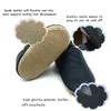 Första Walkers Baby Shoes Cow Leather Bebe Booties Soft Sules Non-Slip Footwear For Spädbarn Småbarn First Walkers Boys and Girls Slippers 230114