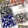 Décorations d'art d'ongle 14400pcs / boîte Mticolor SS3SS20 Strass mixtes Addpicker Stylo de cire Flatback Cristal Décoration ronde Goutte de verre Dhyrc