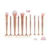 Makeup Brushes 10Pcs/1Lot Mermaid Set Foundation Blending Powder Eyeshadow Contour Concealer Blush Cosmetic Drop Delivery Health Bea Dhfgt