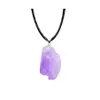 Arts et artisanat pendentif en cristal d'améthyste naturelle cadeau d'amour Chakra guérison Reiki minéral Quartz énergie pierre brute collier goutte Deli Otes7