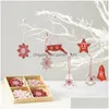 Weihnachtsdekorationen 12 teile / schachtel Schneeflocke Rentier Holzanhänger Baum Hängende Ornamente Für Zuhause Kinder Geschenk Noel Navidad Drop Deliv DH5TQ