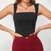 Damestanks vrouwen leer korset crop tops shapewear veter omhoog contrast bustier gotische zwarte vaste push tanktop vesten vrouw