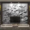 Sfondi Carta da parati murale personalizzata per pareti 3D Fiore in rilievo TV Sfondo Carte da parati Decorazioni per la casa Soggiorno Camera da letto Pittura Po Carta da parati