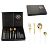 Ensembles de vaisselle Cuisine domestique 24 pièces Ensemble de vaisselle en acier inoxydable Coffret cadeau Couteau Fourchette et cuillère Livraison directe Maison Jardin Dini Dhrgg