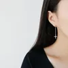 Stud Earrings Korean Version Of S925 Sterling Silver Simple Long And Short (single) Female Jewelry