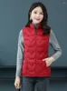 Women's Vests Plus SIze Women Winter Vest Stand Collar Cotton Padded Outerwear Jacket Slim Solid Black Red Green Female Waistcoat