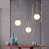 Pendant Lamps Modern Lights Industrial Wind Bar Front Circle Ball Art Suspension Luminaire Lighting Nordic Restaurant Lamp