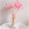 Decorative Flowers Wreaths 20Pcs Lot Artificial Dyeing Lagurus Dried Real Ovatus Bouquet For Home Wedding Decoration Fake Drop Del Dhxps