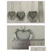 Party Favor Sublimation Metal Blanks Ornaments Pendants Hand Holding Heart Car Decoration Sier Grey Supplies Hang Gifts Drop Deliver Dhs48