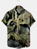 Męskie koszule 2023 Letnie męskie koszulę z krótkim rękawem 3 Palm liść cyfrowy