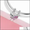 Подвески бабочки розовый циркон Siercolor Bead Fit Charm Оригинальный европейский браслет для ювелирных украшений