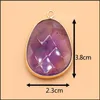 Charms Natural Gem Stone Amethyst Gold Plated Facets Pendant For Diy Necklace Oval Cabochon Healing Charm Female Jewelrycharms Drop Otnin