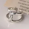 Clusterringen echt 925 Sterling Silver Geometry Vintage Cross voor vrouwen doen de oude textuur industriële stijl fijne sieraden