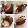 Umhängetaschen Casual Travel Frauen Einfach für Mädchen Sack Vintage braunes weiches Leder Crossbody Female Handtaschen Hobos 230116