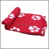 Hondenhuizen kennels accessoires 60x70 cm huisdekdekte zachte warm fleece poot print ontwerp puppy kitten bed sofa kussen er handdoek druppel d dhwih