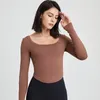 Aktive Shirts Herbst Yoga Shirt Damen Sexy Rücken Bandage Schlank Langarm Top Outdoor Laufen Schnell Trocknend Sport Fitness Kleidung