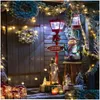 クリスマスの装飾エレクトリックスノーミュージックライトアイアンデコレーションメタルエミッティングクリスマス屋外の装飾品ドロップデリバリーホームガーDHCJW