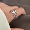 Fedi nuziali Fashion Clover Ring For Women Girl Moonstone Trendy Zircon Manual Moonstone Open Vintage Party Gift