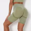 Kadın Şortları Yüksek Bel Dikişsiz Spor Salyaçları Kısa Teslim Fitness Eğitim Pantolon Scrunch Bufitness leggins Spandeks Mavi Egzersiz Jegging