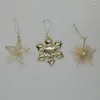 Christmas Decorations Tree Topper Iron Snowflake Five-Pointed Star Stocking Pendant Metal Hanging Ornaments F