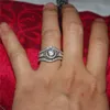 Кластерные кольца utimtree 3pcs/lot pave set 5a Свадебное помолвка циркона для ювелирных изделий для невест австрийская хрустальная полоса