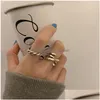 Cluster Rings Lispector 925 Sterling Sier Korean Vintage Twisted For Women Retro Irregar Crossed Ring Trend Unisex Rock Punk Drop de Dhffy