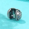 925 Sterling Silver Blue Cosmic Stars Clip Stopper Bead Fits European Jewelry Pandora Style Charm Armband