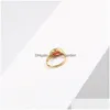 Bagues de cluster en acier inoxydable Zircon Minimaliste Designer Bague Cadeau pour femme Mariage Gothique Or Joyeria de Acero Inoxidable Drop D Dhqrc