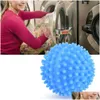Other Laundry Products Blue Pvc Reusable Dryer Balls Ball Washing Drying Fabric Softener For Home Clothes Cleaning Tools Drop Delive Dhkiz