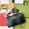 Wholesale cowhide handbag leather shoulder bag chain purse fashion wave chain purse presbyopic card holder evening bag messenger women