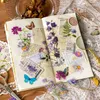 Opakowanie prezentowe 100pcs/torba vintage botaniczne naklejki botaniczne Kwiaty estetyczne konto ręki materiał dekoracyjny papierniczy pamiętnik