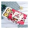 Gift Wrap 23.5x16.5x5cm Blomma mönster dricker Mooncake Box med handtag Biscuit Candy Chocolate Pastry Packing Boxes100pcs Drop Deli Dhhhq