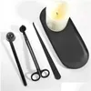 Candles Candle Accessory Gift Pack 3 In 1 Set Stainless Steel Bell Snuffers Wick Trimmer Wicks Dipper Vintage Home Deco Fy5236 Dro9380537