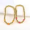 Link Bracelets 5PCS Dainty Enamel Beads Charm Bracelet For Women Girl Minimalist Pulseras Mujer Bijoux Femme Party Gift