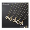 Hangende kettingen Sheishow trend geometrische letter vorm roestvrijstalen strass strass glanzende nacklace voor vrouwen sieraden mode sleutelbeen otaql